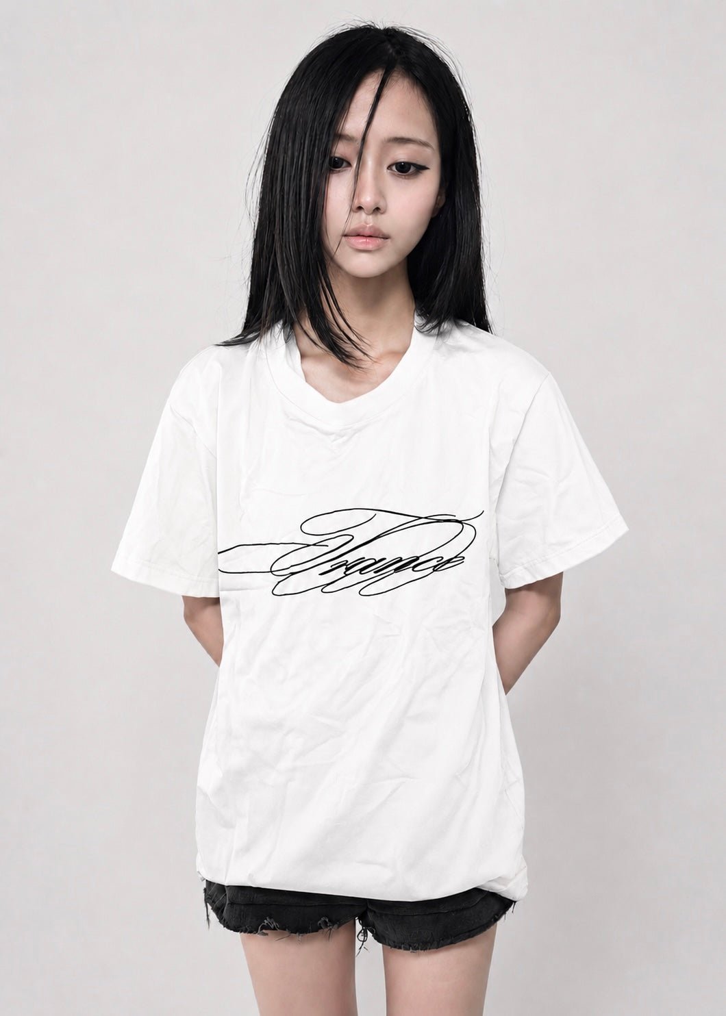 Calligraphy Tee (Bone) - lostintrance