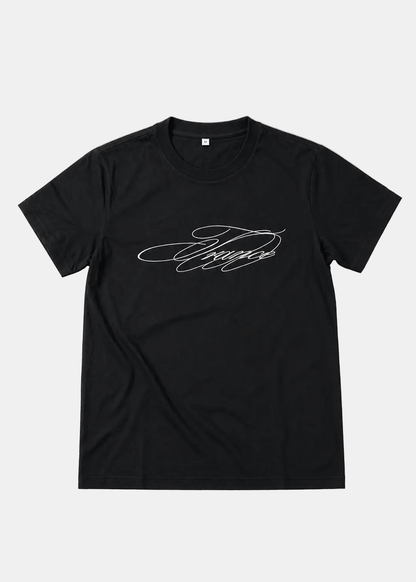 Calligraphy Tee (Noir) - lostintrance