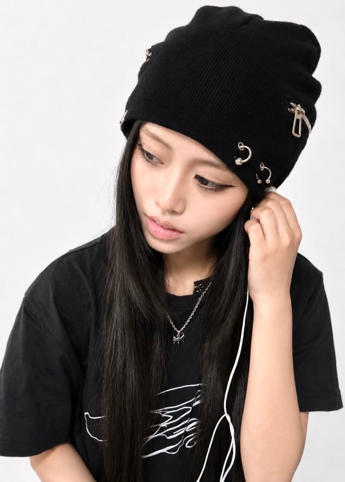 Satin Zip Beanie - lostintrance