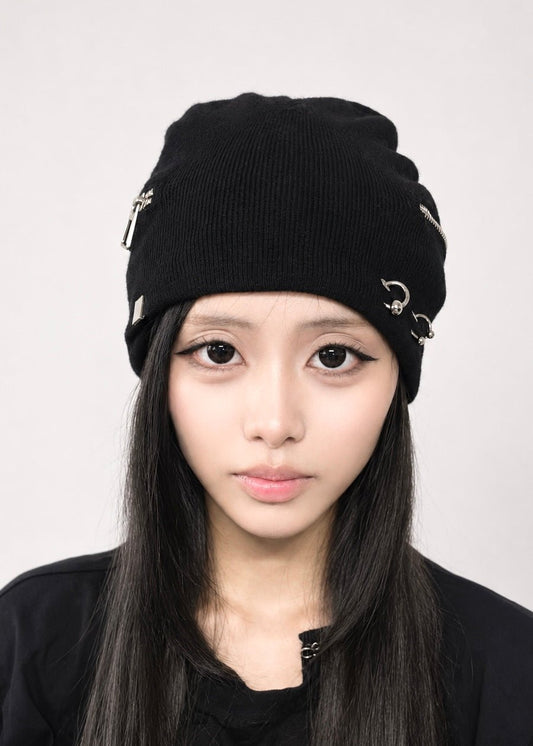 Satin Zip Beanie - lostintrance