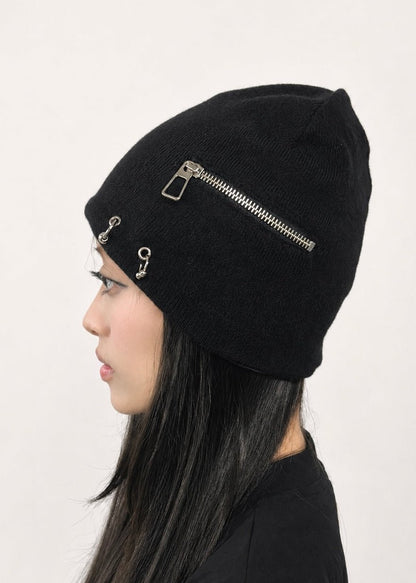 Satin Zip Beanie - lostintrance