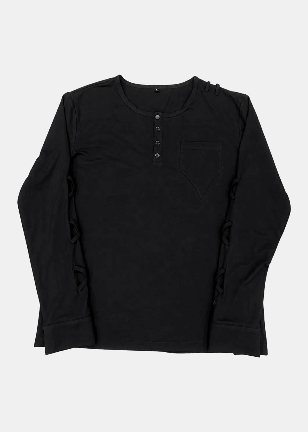 'Symbiote' Henley Shirt (Noir) - lostintrance
