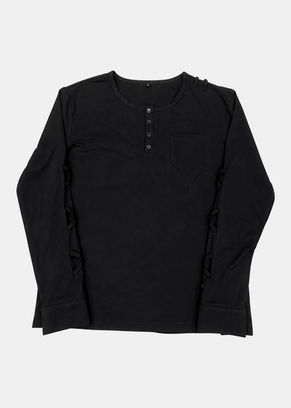 'Symbiote' Henley Shirt (Noir) - lostintrance